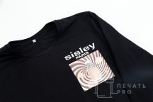 Черные свитшоты с логотипом «Sisley»